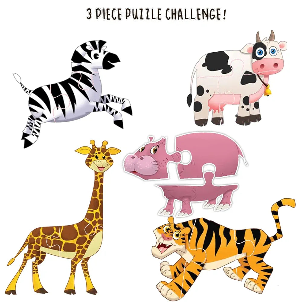 The Book Tree Animal Puzzle for Kids - 60 Piece Animals Jigsaw & Toddler Puzzles with 1 Board Book,Educational Toy for Cognitive Development | Fine-Motor Skills | Age 2+ by Majestic Book Club
