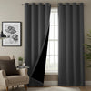 Urban Space Blackout Curtains for Window 5 Feet Set of 2, Thermal Insulated Curtains with Eyelets and Tiebacks Solid Curtain Soft GreyColour
