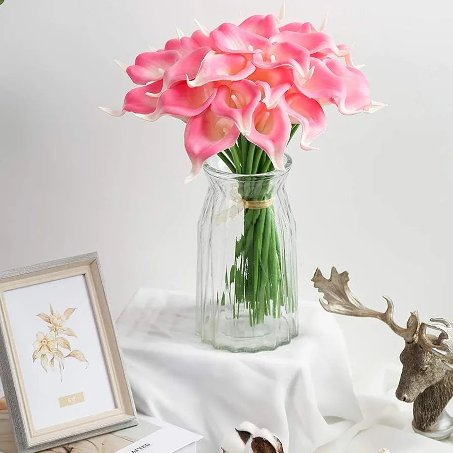 Artificial Calla Lily Flowers Bunch for Vase and Flower Pots 10 Pcs Pot Not Included