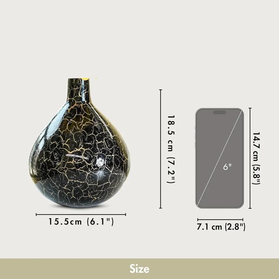 Behoma Metal Flower Vase Crackle Finish Tall Vase Flowers not Included