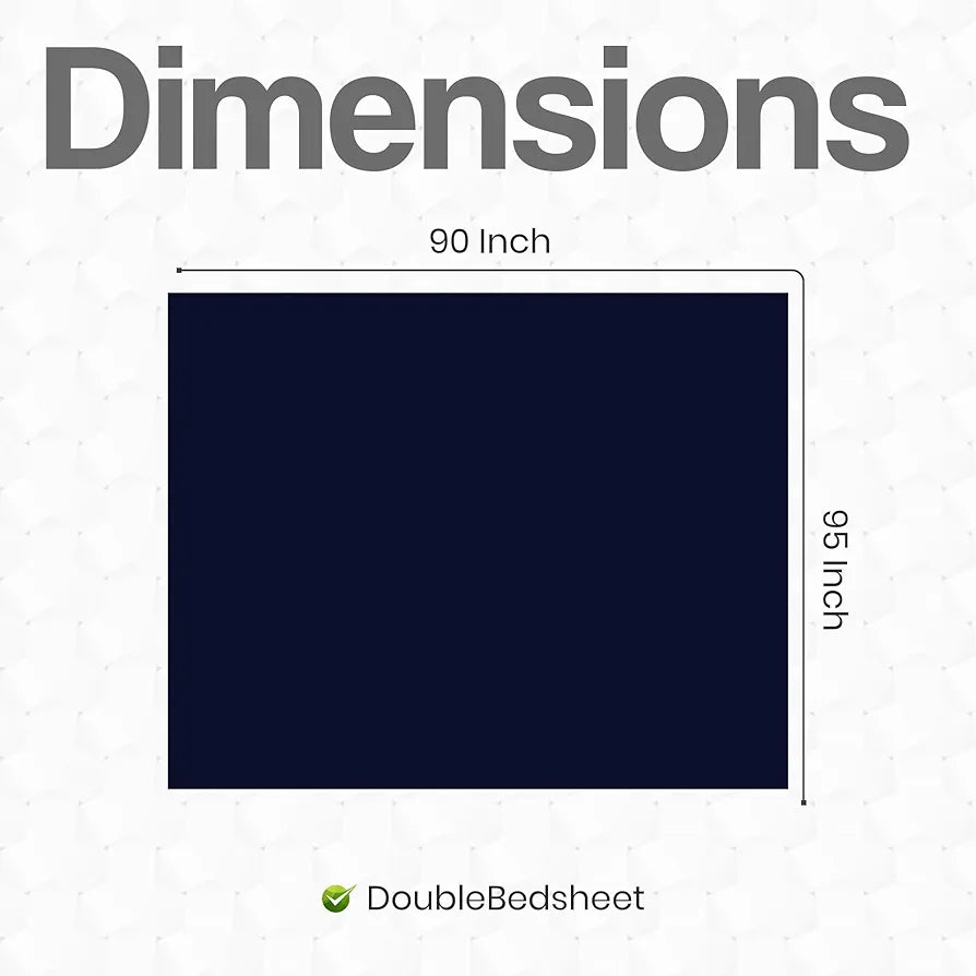 Fresh From Loom Plain Single Size Solid Plain Bedsheet Set 240 TC With 1 Pillow Covers Navy Blue Plain