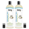 Rey Naturals® Cold Pressed Coconut oil for hair and skin - 100% Pure & Natural (400ml) - (200ml x 2)