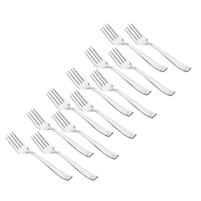 Parage 12 Pieces Stainless Steel Dinner Forks Set for Home & Kitchen 15.5 cm Long