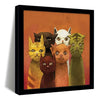 ArtX Group Cat Family Big Canvas Painting For Bedroom and Living Room With Frame