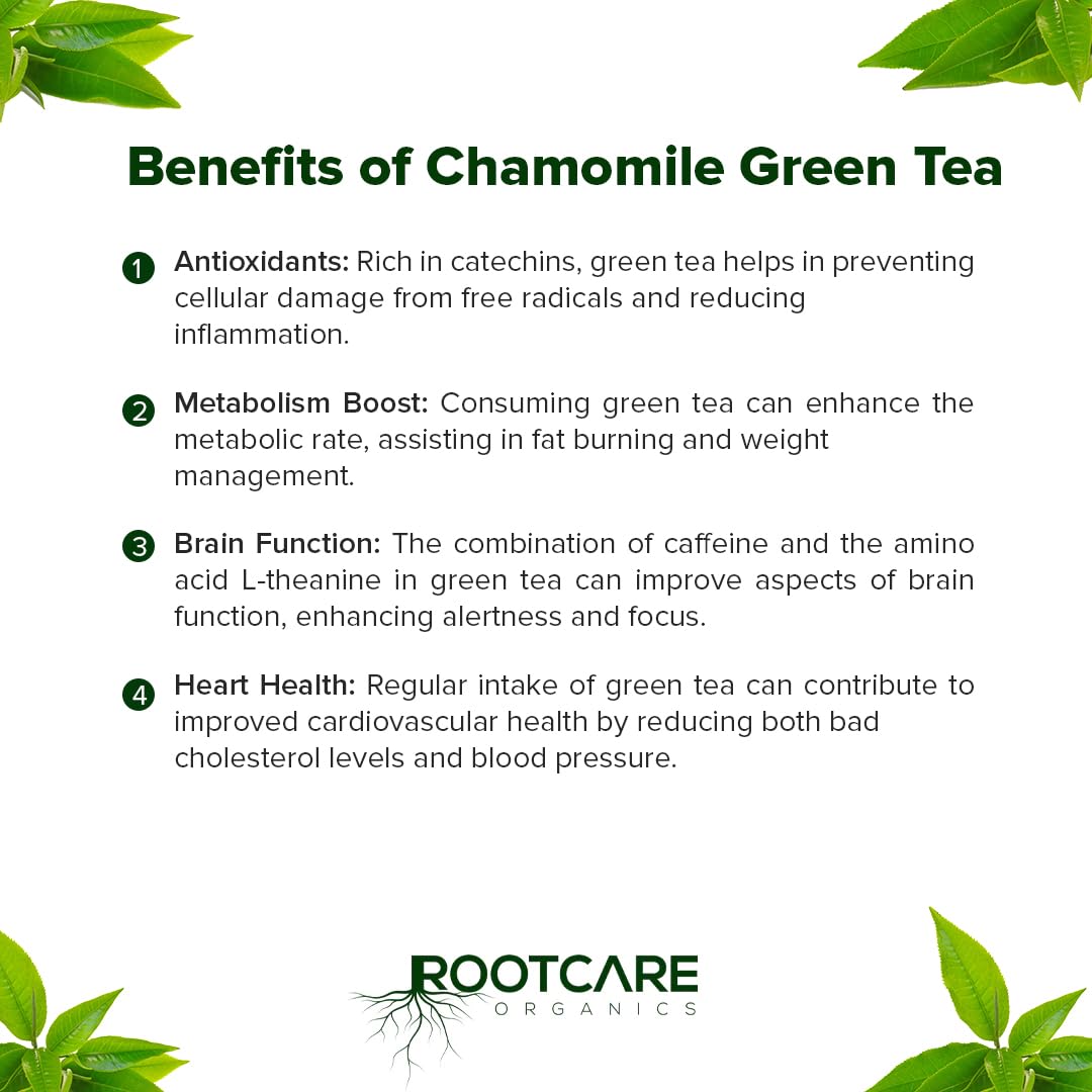 Rootcare Organics Chamomile  Green Tea - 100 gms