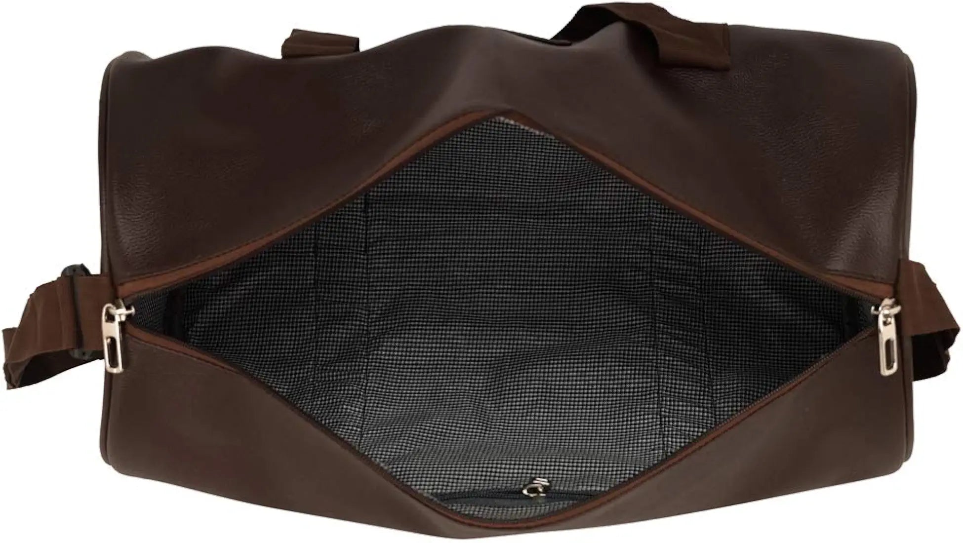 Leather World Vegan Leather 24 Cms Duffle/Shoulder/Gym Bag for Men & Women Brown Travel Friendly Bag Gifts for Men