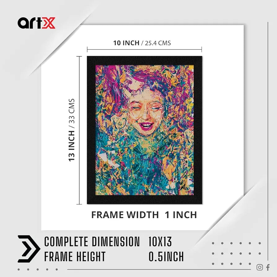 ArtX Paper Abstract Girl Face Wall Art Multicolor Modern