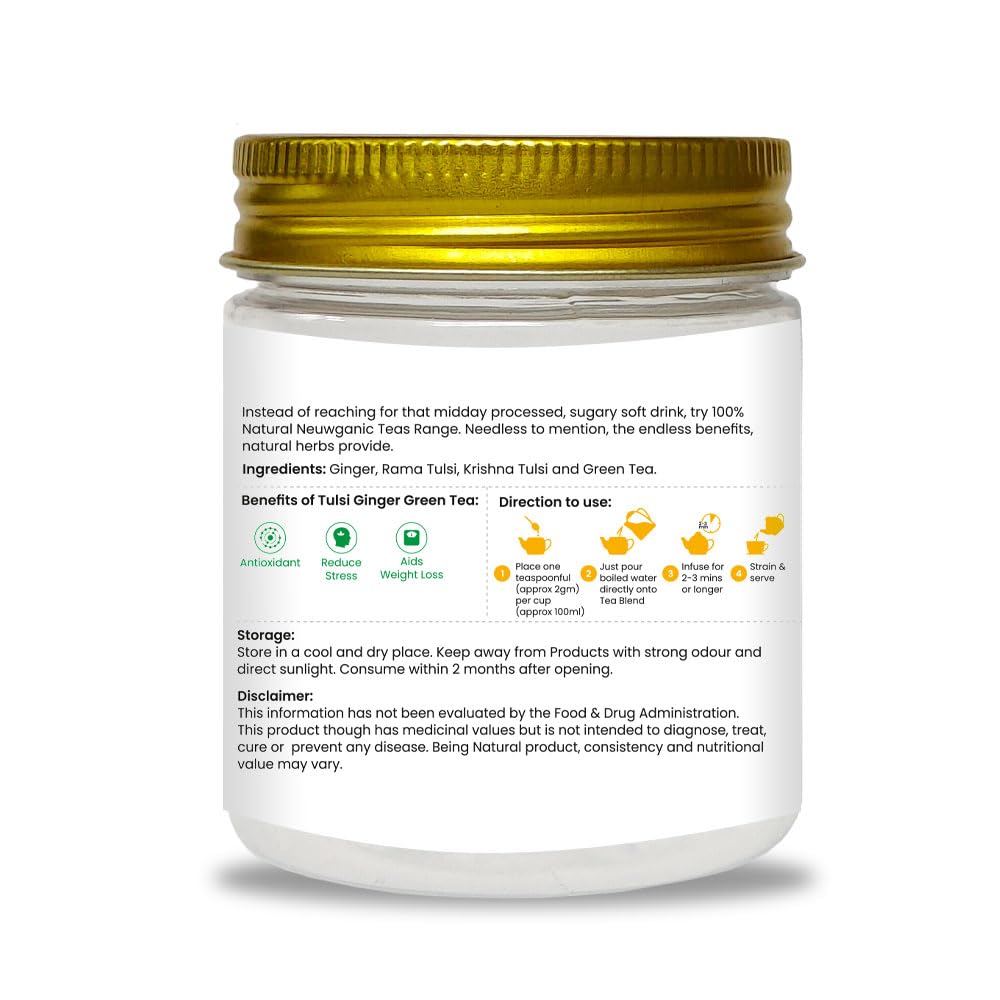 Neuwganic Tulsi Ginger Green Tea - 25 Grams