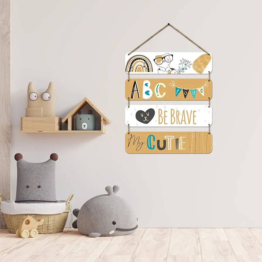 Artelly Positive Quotes Wall Art Wooden Hanging for Home Decor Kids Room
