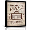 Kotart Bake The World Framed Posters for Restaurant Kitchen Cafe Wall Decor