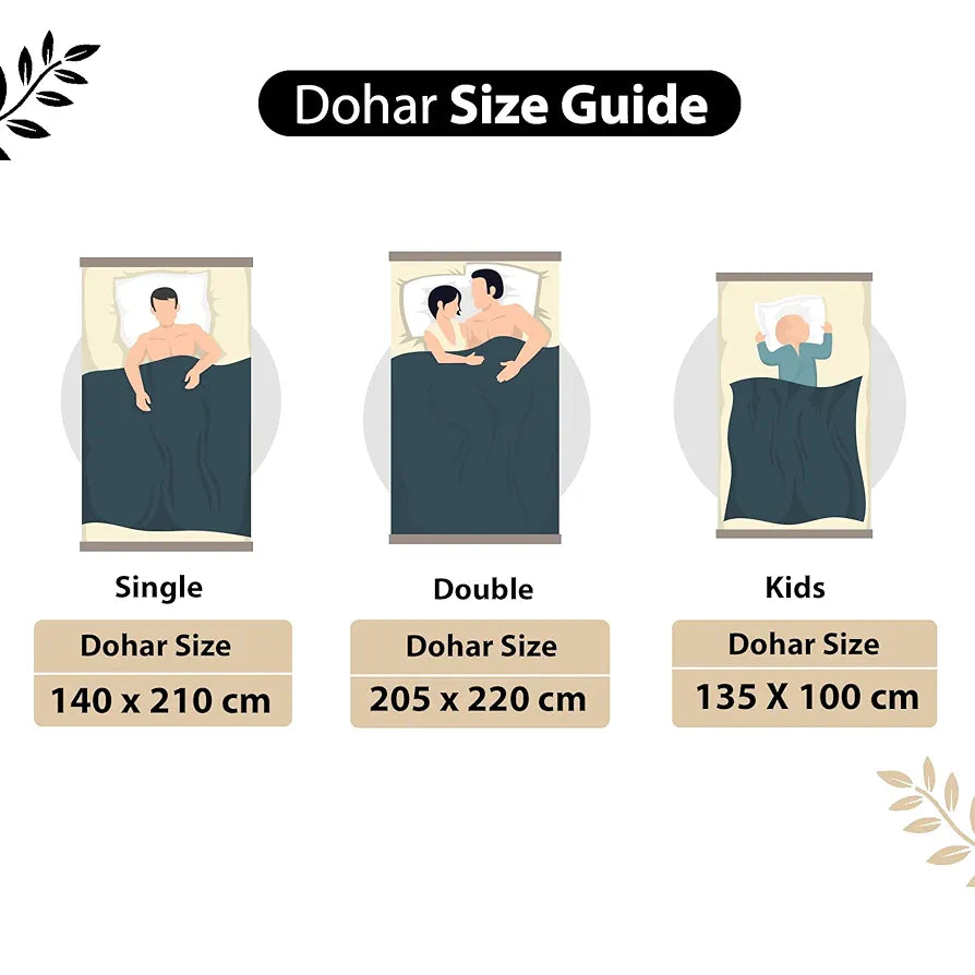 Divine Casa 100% Cotton Double Bed Dohar Lightweight & Breathable AC Blanket Colour Ivory & Sunflower Yellow