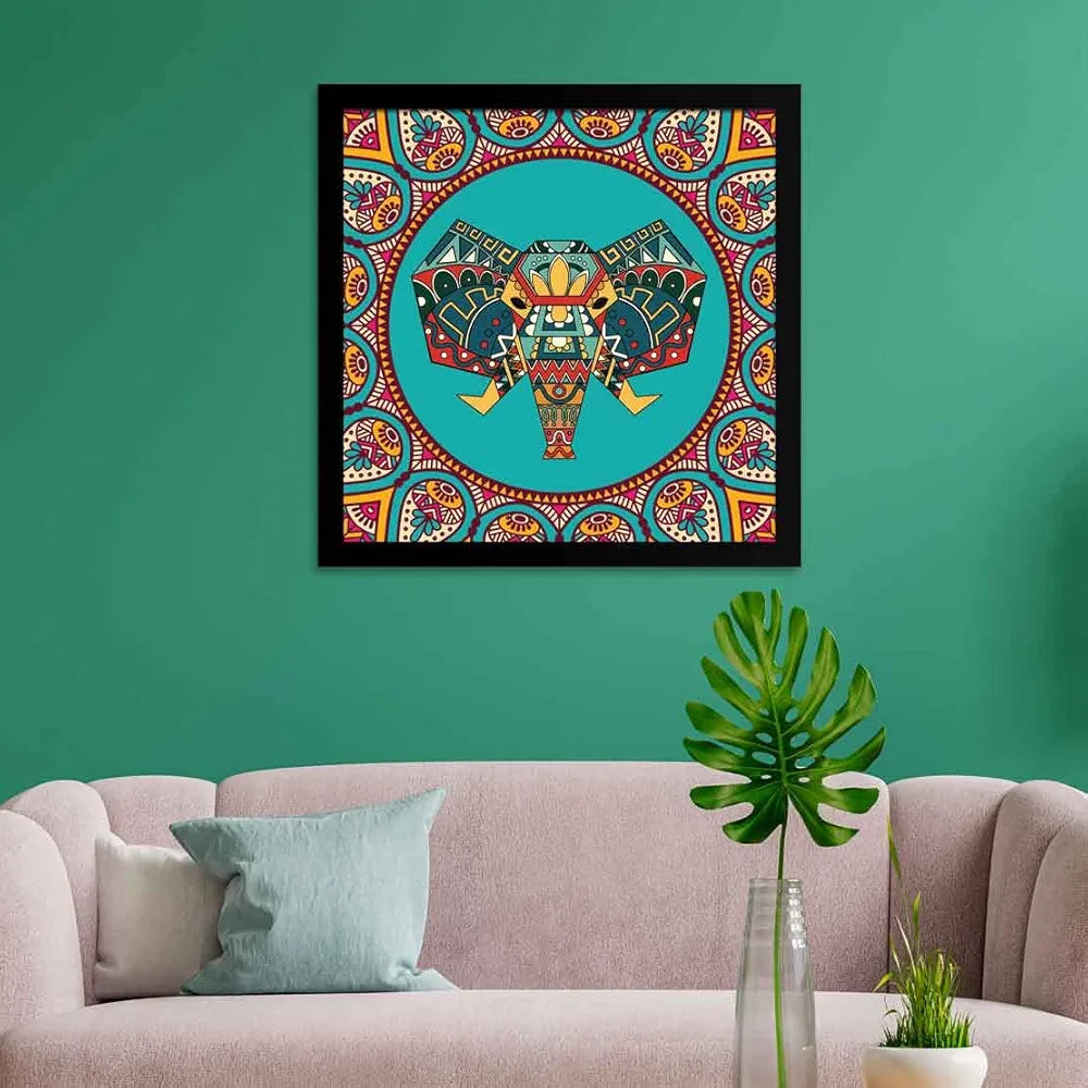 ArtX Elephant Mandala Vector Big Canvas Painting