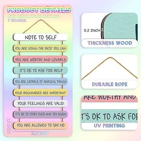 Angel Infinite Wooden Wall Hanging Inspirational Positive Quote Wall Art For Home Decorative