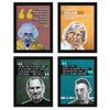 ArtX Paper Famous Scientists Motivational Quotes Wall Frame Art Painting Set of 4