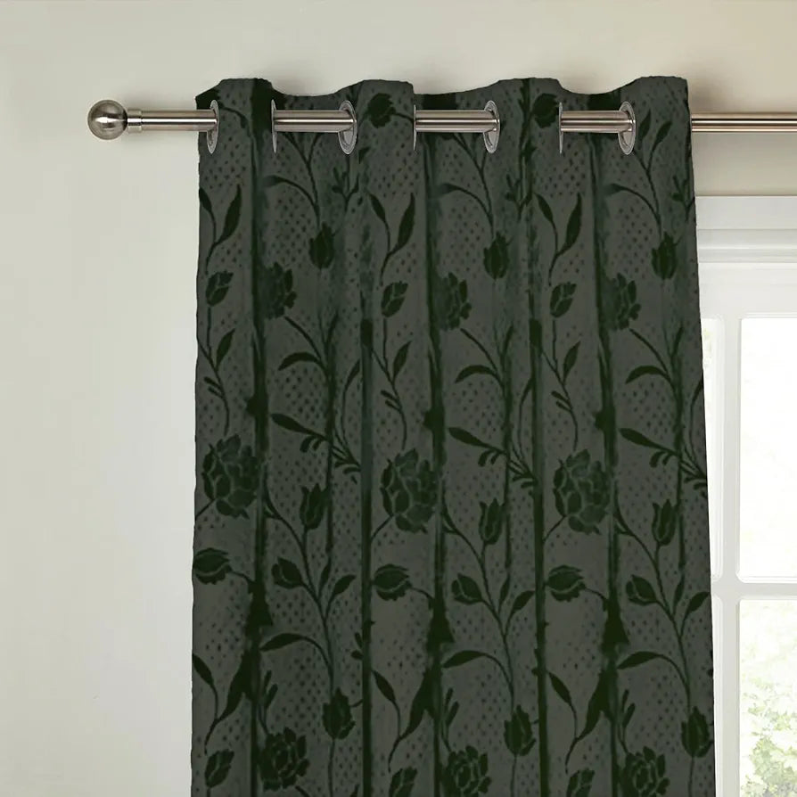 Cloth Fusion Sheer Curtain Window 5 feet Rose-Grey