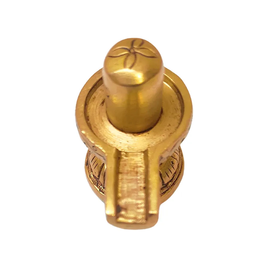 anciently Chota Shivling with Nandi for Home Puja | Chota Shivling with Nandi Brass, Gold Colour