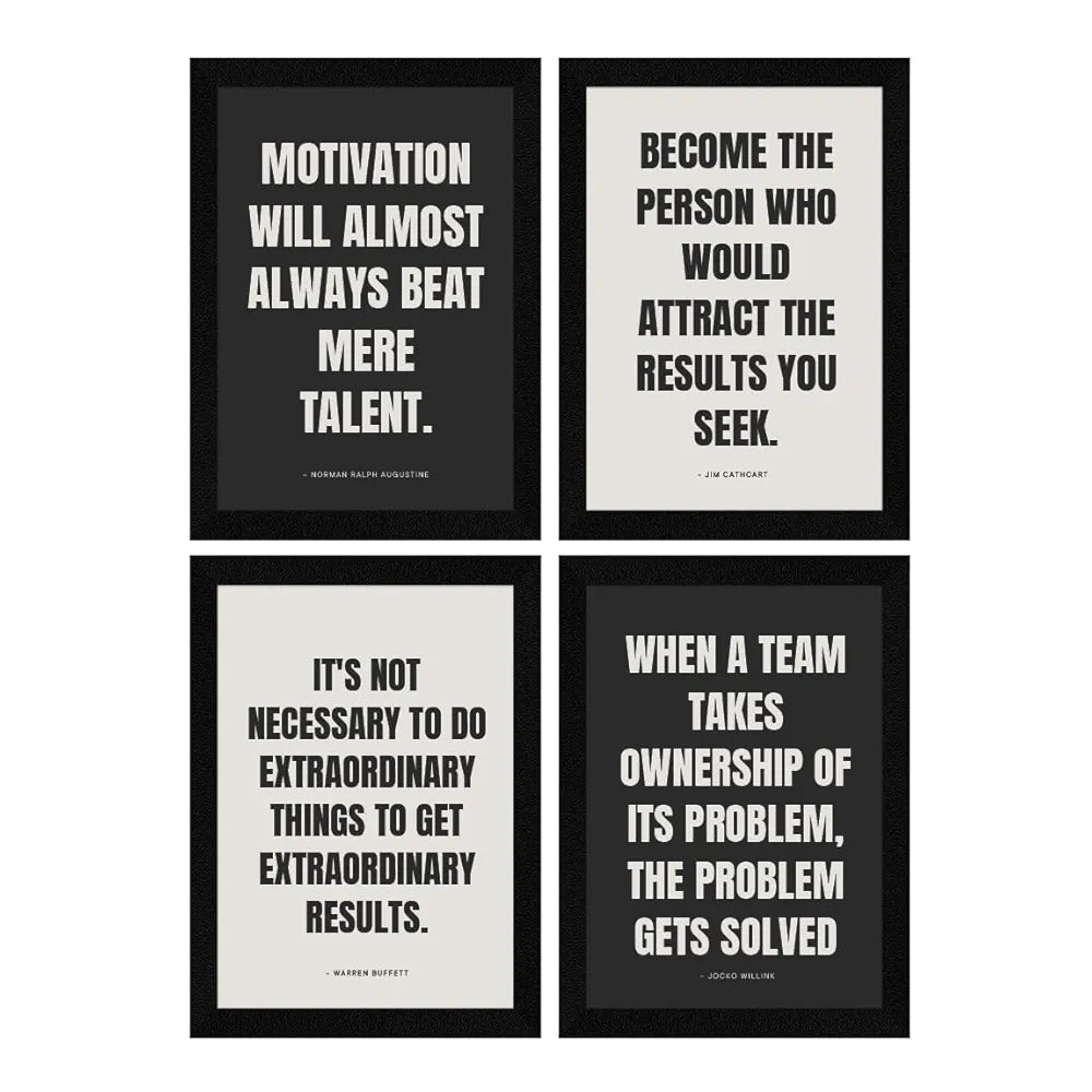 ArtX Paper Business Sales & Marketing Motivational Quotes Wall Frames AXF00195-MOT Set of 4