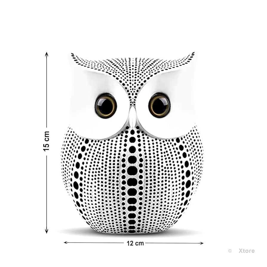 Xtore Modern Classy Lucky Owl Resin Art Figure Showpiece