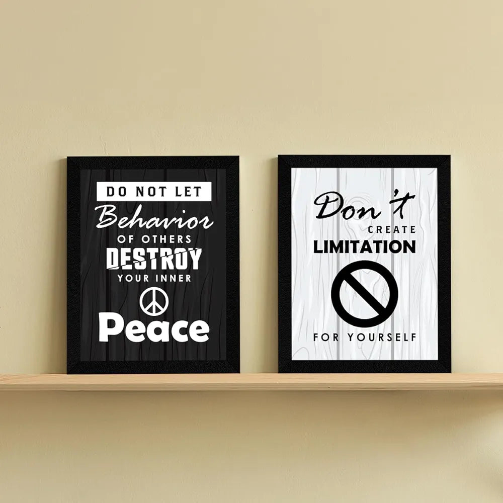 ArtX Paper Stay Patient Motivational Framed Posters Set of 4
