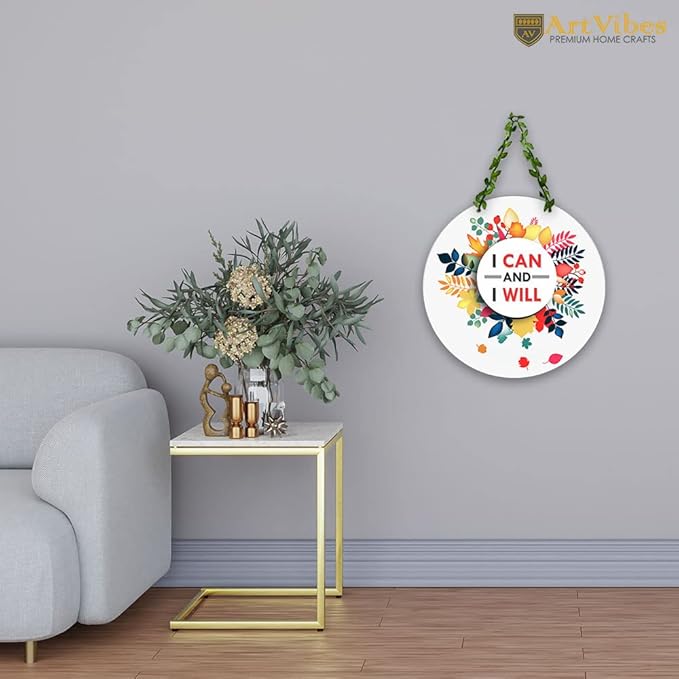 Artvibes I Can and I Will Wall Hanging for Home | Decorative Items for Home Wall