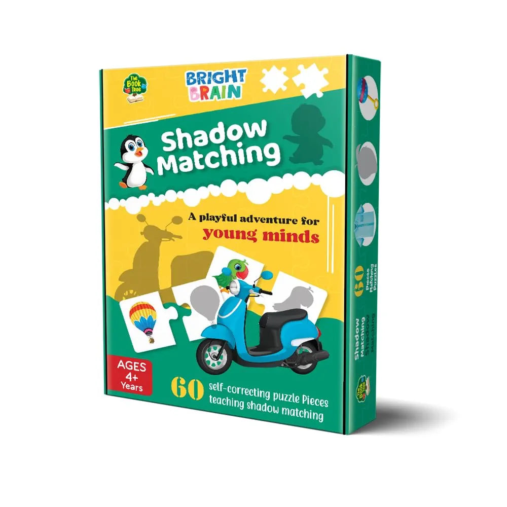 The Book Tree Bright Brain Shadow Matching 60  Piece Jigsaw Puzzle for Preschoolers, Educational Toy for Learning Matching Pictures, Gifts for Kids Ages 3 to 6 by Majestic Book Club