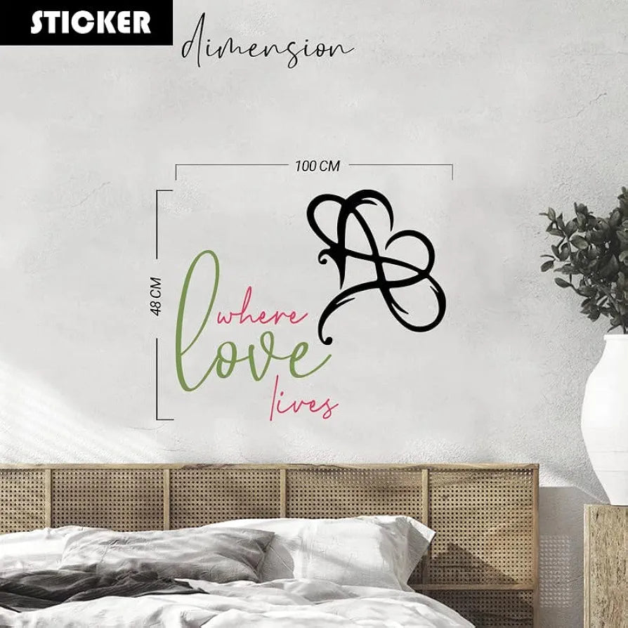 Kotart Where Love Lives Wall Stickers/Decals HD Printed Colorful Wall Sticker