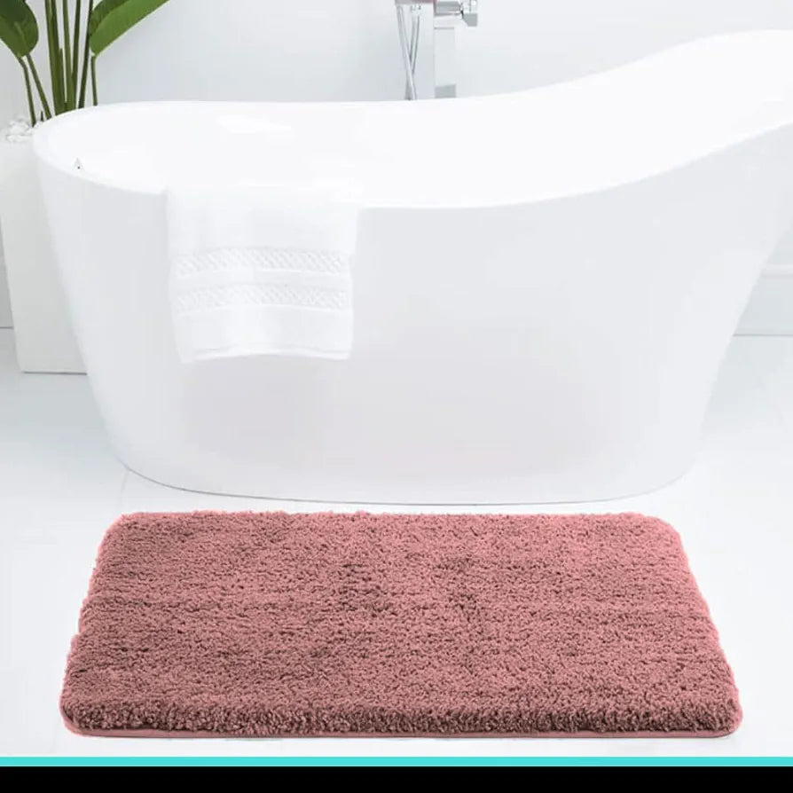 Luxe Home International Microfiber Bath Mat Super Soft Non Slip Vegas Rectangular Mats 45x75 cm Colour Fuscia