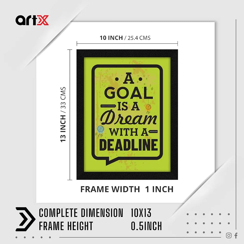 ArtX Paper Motivational Quotes Goal Wall Frame Art Painting