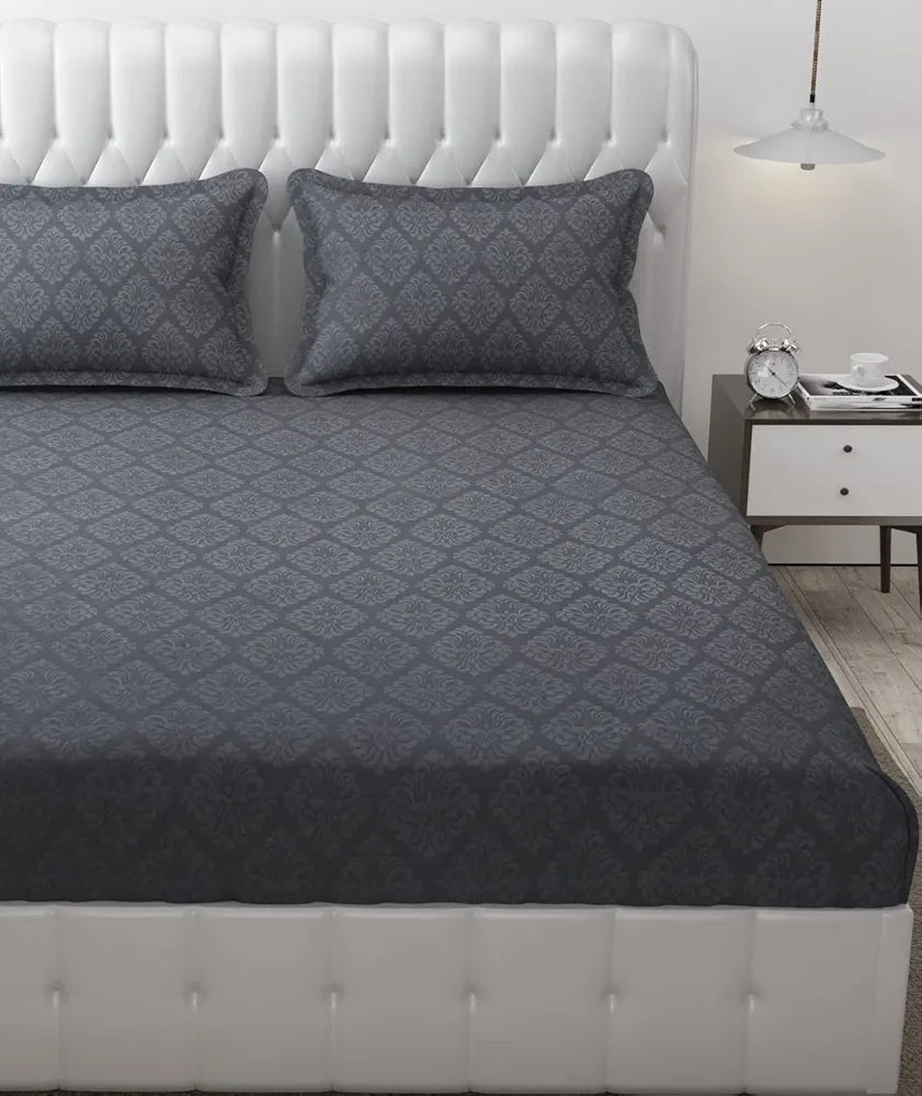 Fresh From Loom Microfiber King Size Bedsheet Hypoallergenic Bed Sheets with 2 Pillow Covers Grey Damas