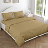 Haus & kinder Cotton Plain Solid Bedsheet for King Size 2 Pillow Covers | Colour Taupe