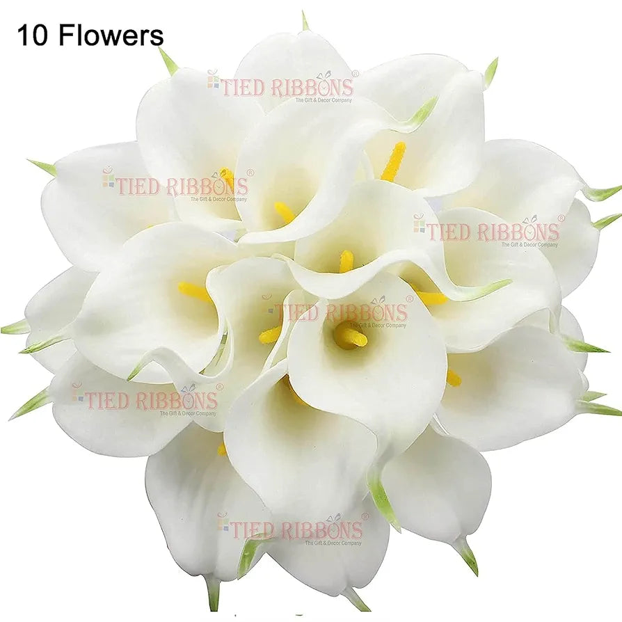Artificial Calla Lily Flowers Bunch for Vase and Flower Pots Silk 10 Pcs