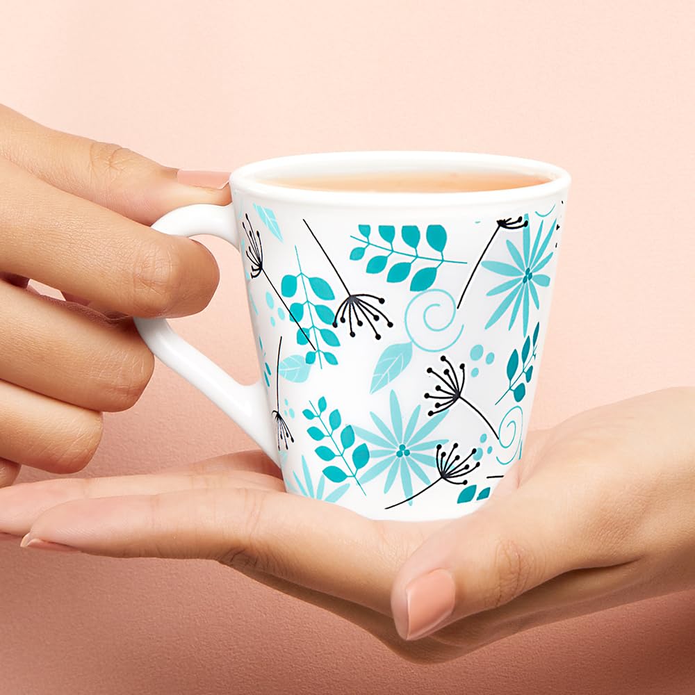 Larah by Borosil Novelty Series Stardust Opalware Mug, Set of 6 Tea/coffee Mugs | 160 Ml Each