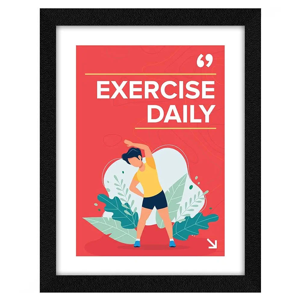 ArtX Paper Exercise Daily Health Quote Wall Frame