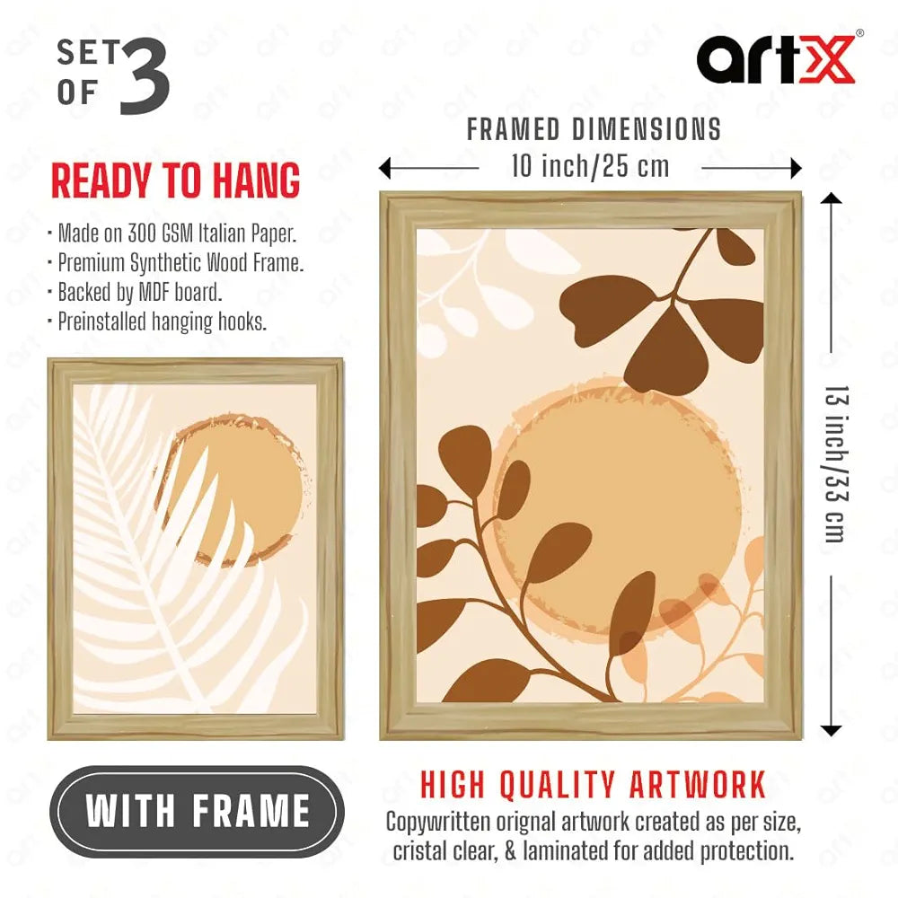 ArtX Paper Boho Botanical Wall Painting Set of 3