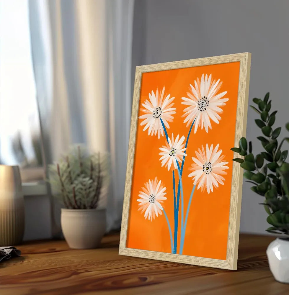 ArtX Paper Floral Art Paintings with Frame Flowers - 02 Set of 2