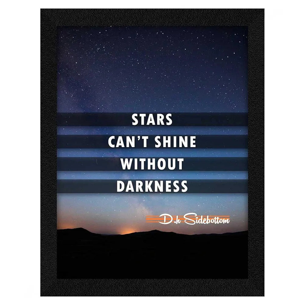 ArtX Motivational Inspirational Quotes Stars Can't Shine Framed Wall Art Painting