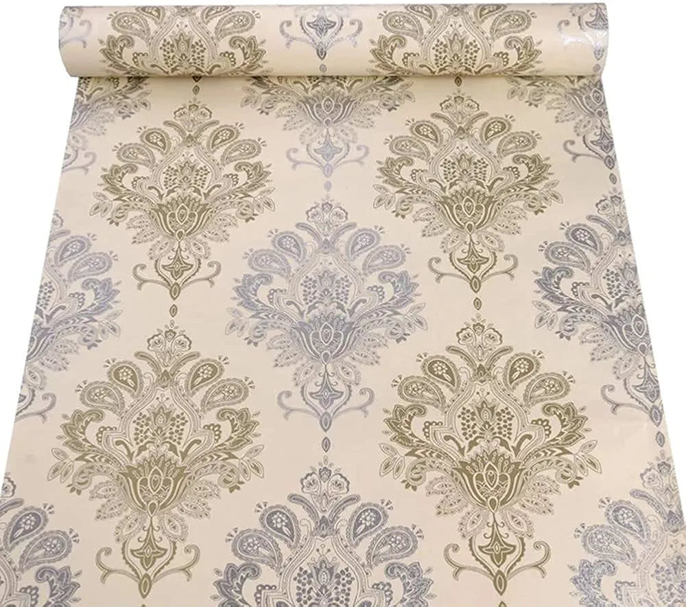 Indian Royals Vinyl Abstract Wall Sticker 200 Cm X 45 Cm Multicolour Abstract Damask Wallaper