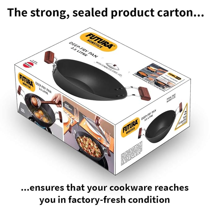 Hawkins Futura Nonstick Deep-Fry Pan 2.5L, 26cm, 3.25 mm with Glass lid