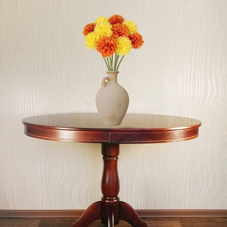 Artificial Chrysanthemum Hydrangea Ball Flower Sticks Yellow Orange