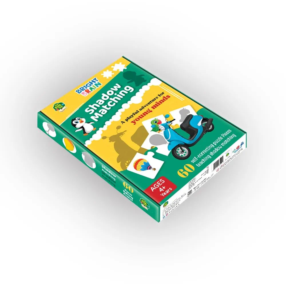 The Book Tree Bright Brain Shadow Matching 60  Piece Jigsaw Puzzle for Preschoolers, Educational Toy for Learning Matching Pictures, Gifts for Kids Ages 3 to 6 by Majestic Book Club
