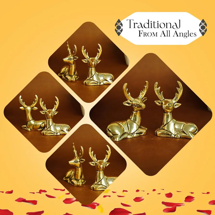 Ekhasa Pure Brass Deer Showpiece