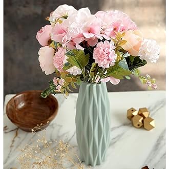 Artificial Multiflora Flower Roses Fake Sticks Bunch Decorative Without Vase Peach Fabric