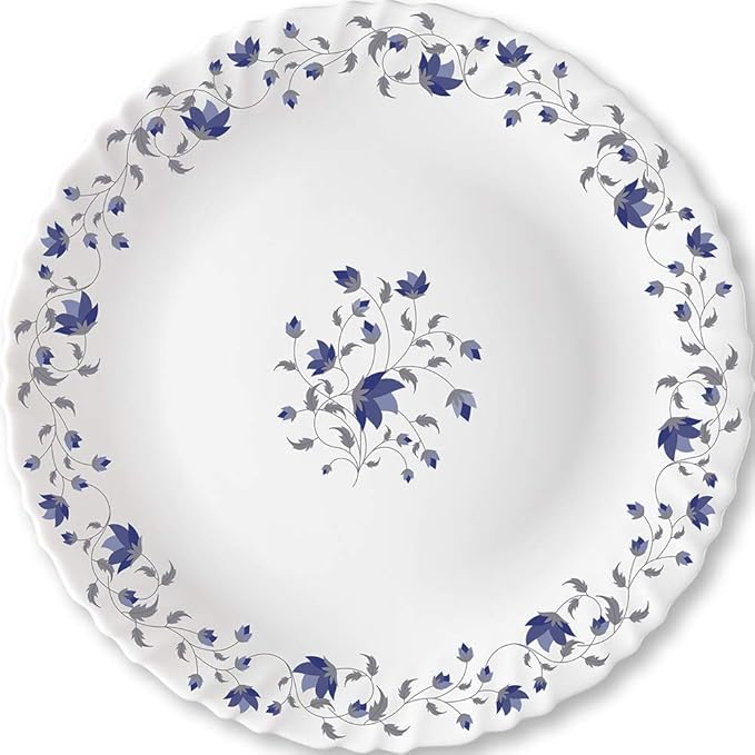 Larah by Borosil Helena Full Plate | Set of 6 | 11 Inch | White