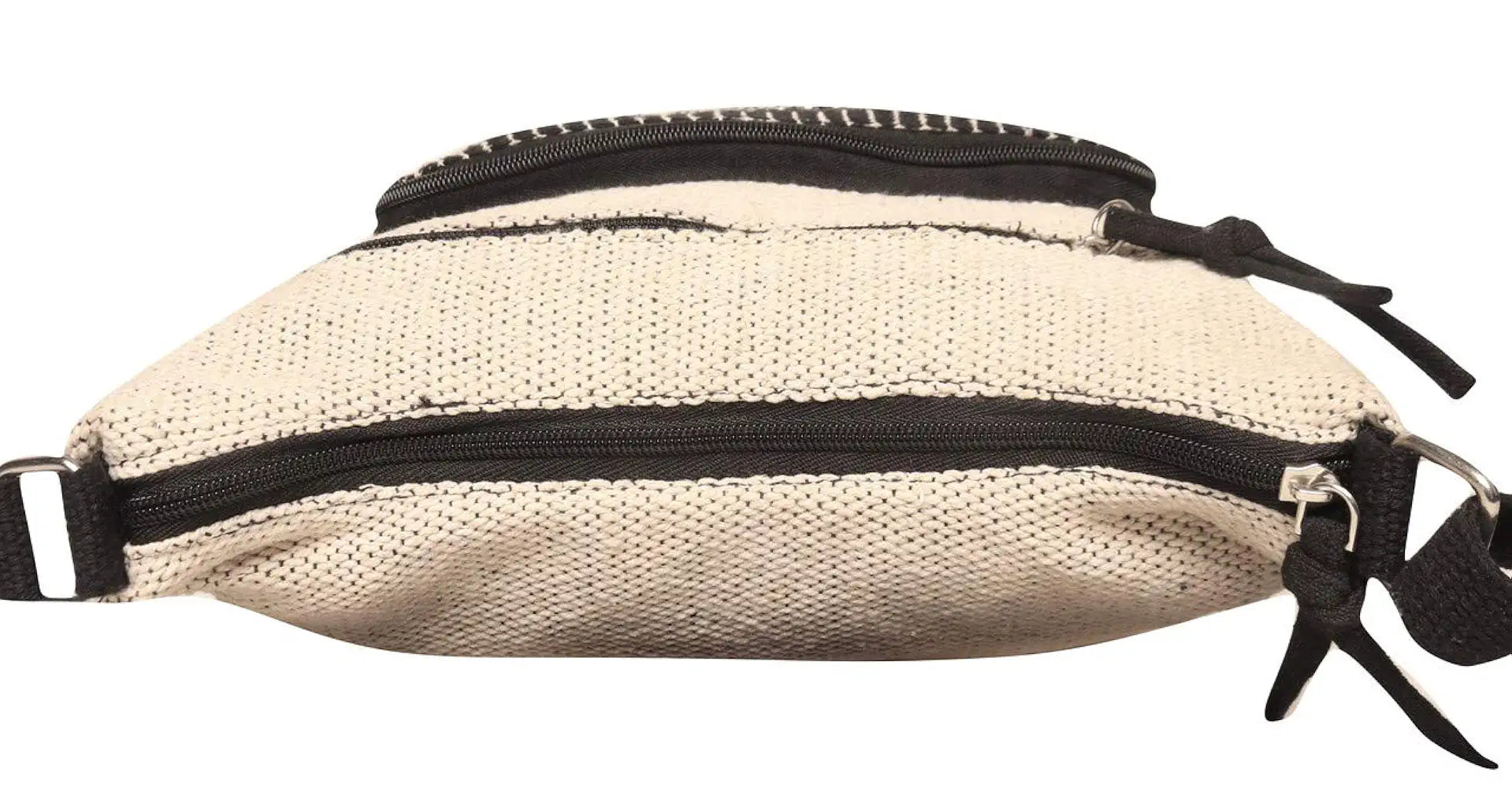 Astrid Handmade Macrame Flap Over Sling Bag For Girls And Women Colour White & Black