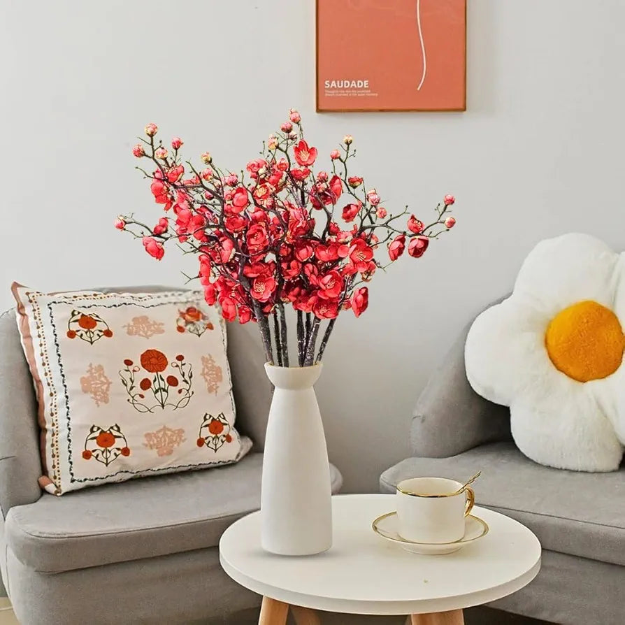 3 Sticks Artificial Blossom Flower Bouquet Sticks Red