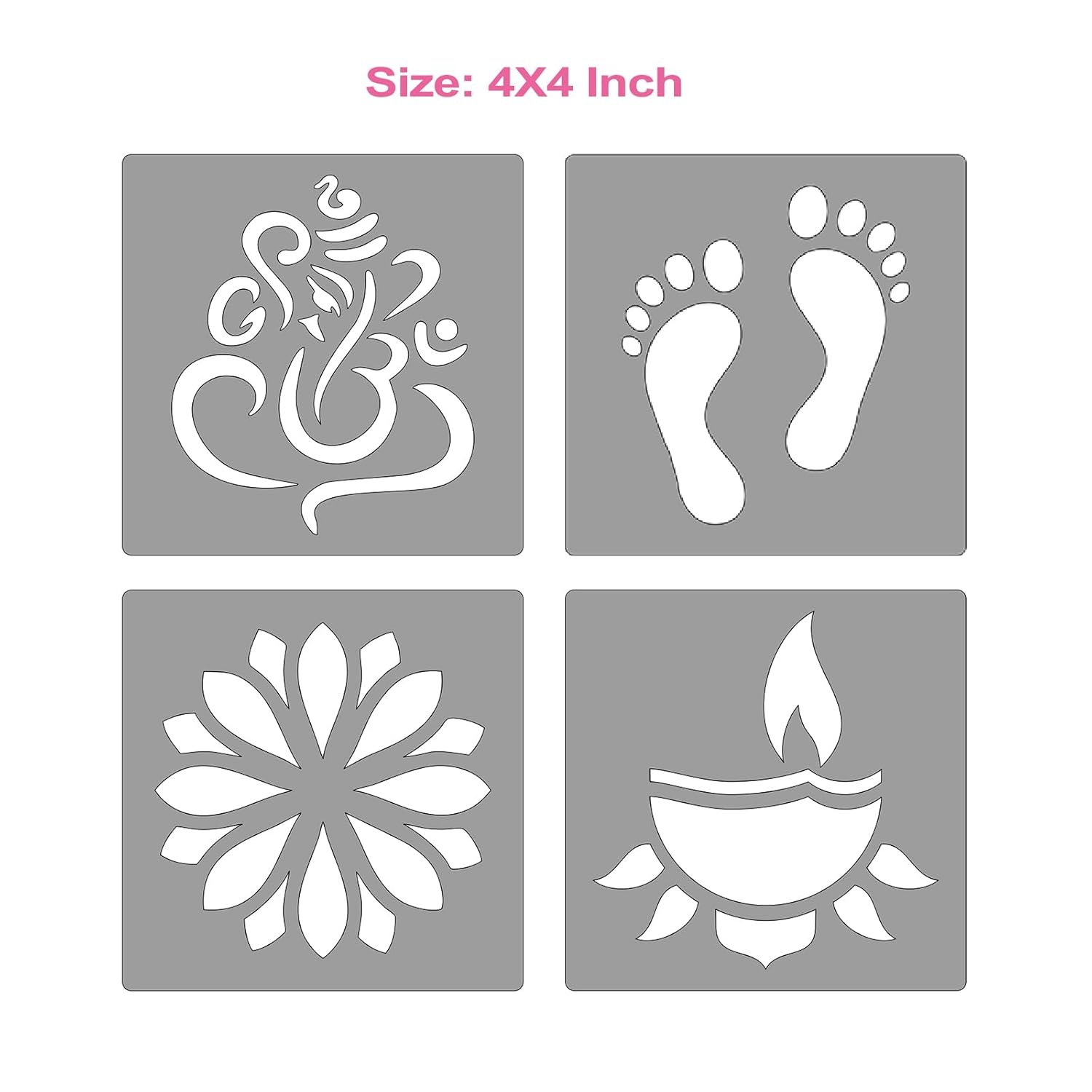 Ascension 10 Rangoli Powder Colors Bottles 4 Stencils and 2 Fillers Design Creativity Diwali Floor Rangoli Art Colours