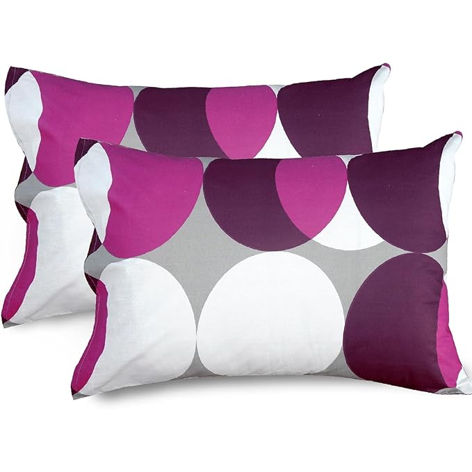 Huesland by Ahmedabad Cotton 144 TC King Size Bedsheet Cotton with 2 Pillow Covers | Bubble Drop | Mahogany & Grey