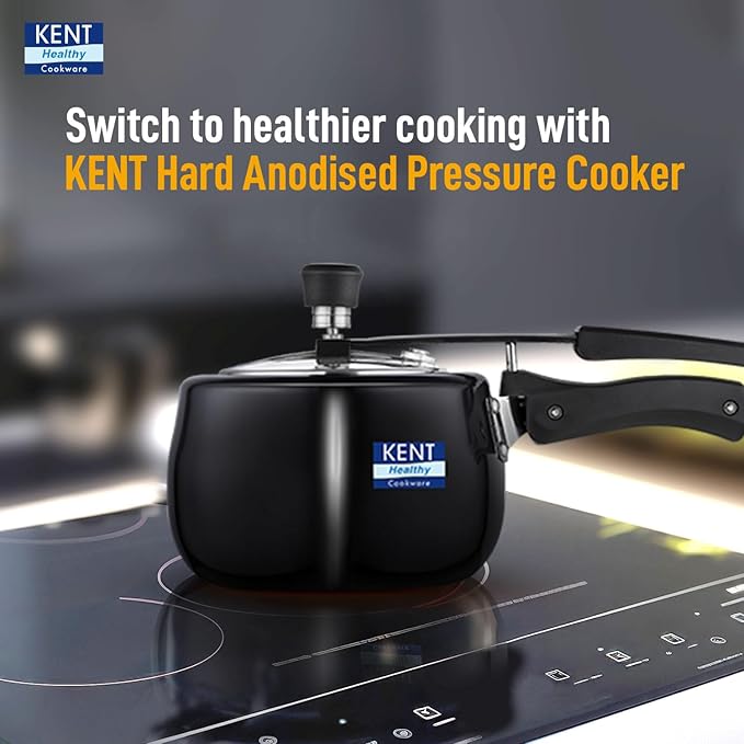 Kent Hard Anodised Cooker With Ss Inner Lid | 3 Litre - 1840 gms