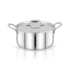 Pigeon Tristeel Triply 22 Cm Casserole With Stainless Steel Lid | 4600ml Capacity | Induction & Gas Stove Compatible
