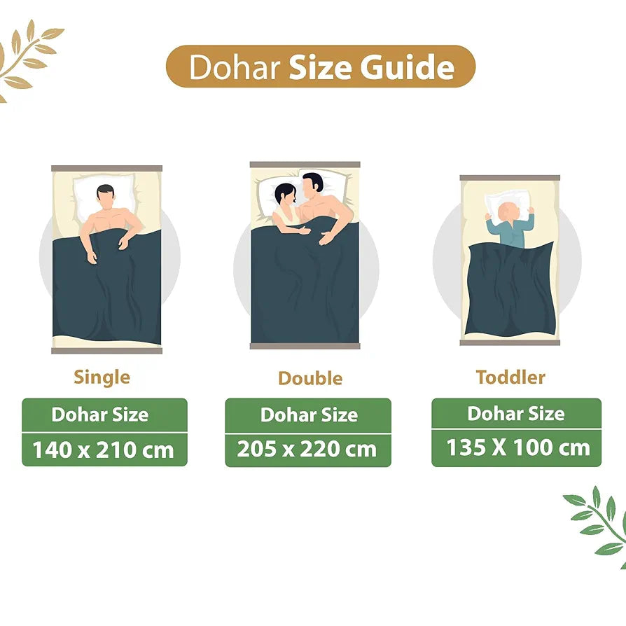 Divine Casa Pure Cotton Printed Single Dohar 120 GSM Soft & Lightweight Throw Blanket Colour Water Blue